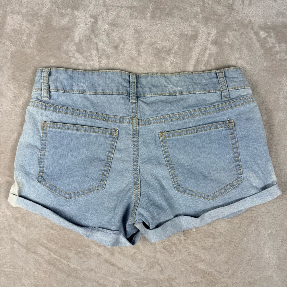 Y2K L.e.i Ashley Low Rise Betty American Flag Denim Shorts – Size 9 - Picture 2 of 8